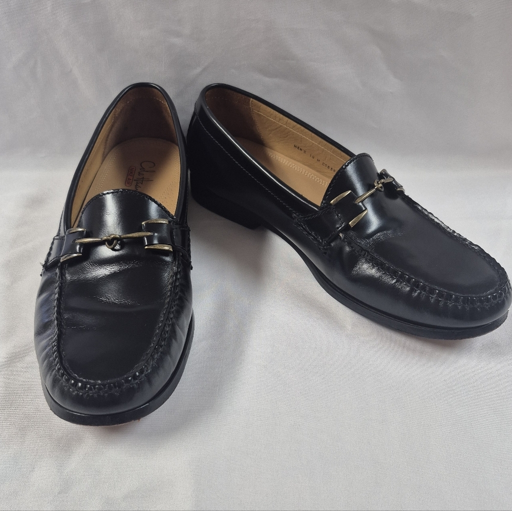 Cole Haan Black Leather Horsebit Loafers NikeAir - Men's Size 10M